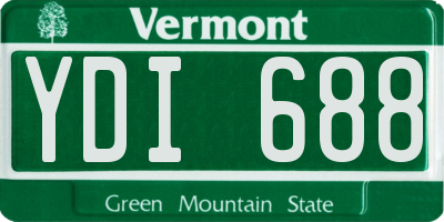 VT license plate YDI688