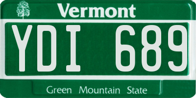 VT license plate YDI689