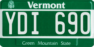 VT license plate YDI690