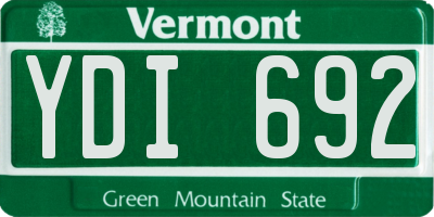 VT license plate YDI692