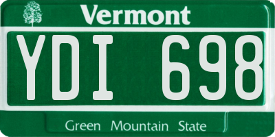 VT license plate YDI698