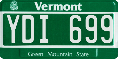VT license plate YDI699