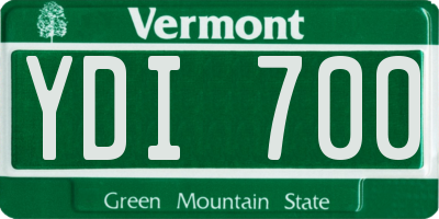 VT license plate YDI700