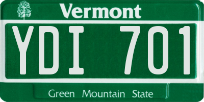 VT license plate YDI701