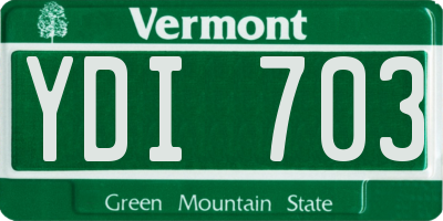 VT license plate YDI703
