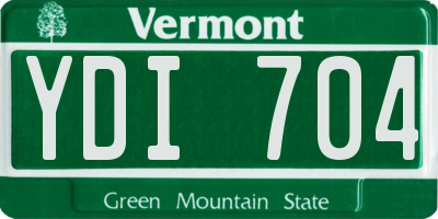 VT license plate YDI704