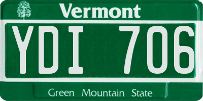 VT license plate YDI706