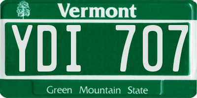 VT license plate YDI707