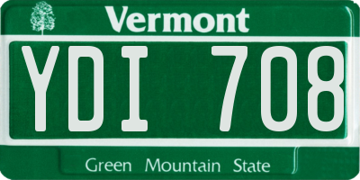 VT license plate YDI708