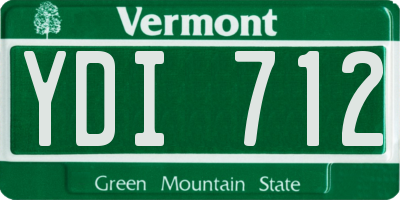 VT license plate YDI712