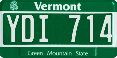 VT license plate YDI714