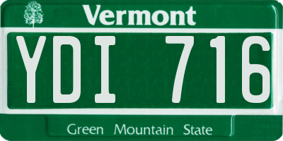 VT license plate YDI716