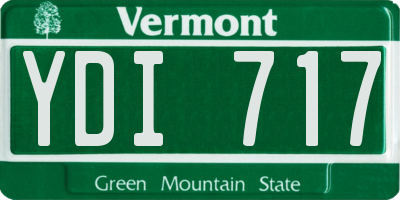VT license plate YDI717