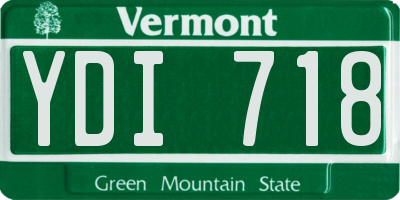 VT license plate YDI718