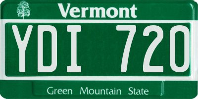 VT license plate YDI720