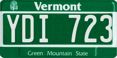 VT license plate YDI723