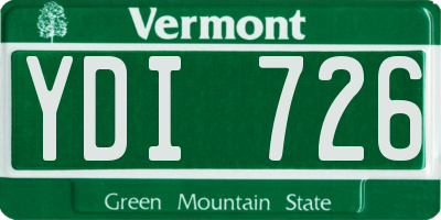 VT license plate YDI726