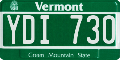 VT license plate YDI730