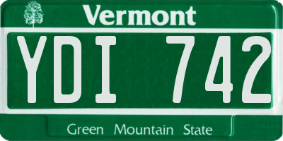 VT license plate YDI742