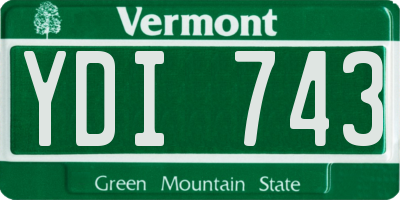 VT license plate YDI743
