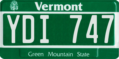 VT license plate YDI747