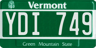 VT license plate YDI749