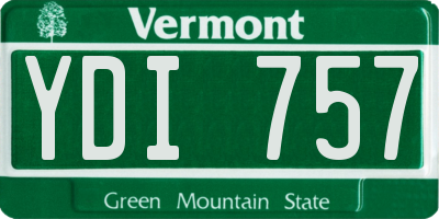 VT license plate YDI757