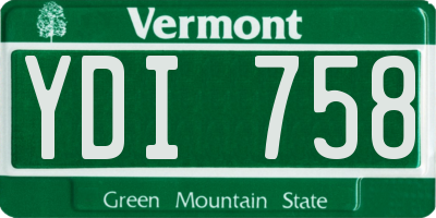 VT license plate YDI758
