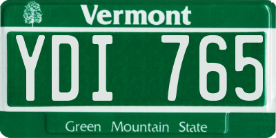 VT license plate YDI765