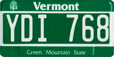 VT license plate YDI768