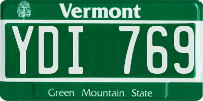 VT license plate YDI769