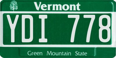 VT license plate YDI778