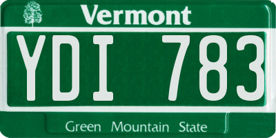 VT license plate YDI783