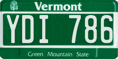 VT license plate YDI786