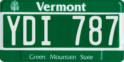 VT license plate YDI787