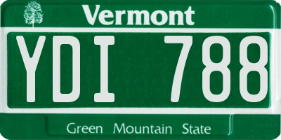 VT license plate YDI788