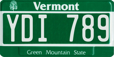 VT license plate YDI789