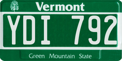 VT license plate YDI792