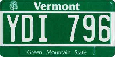 VT license plate YDI796