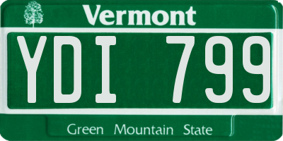VT license plate YDI799