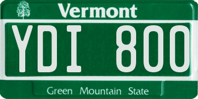 VT license plate YDI800