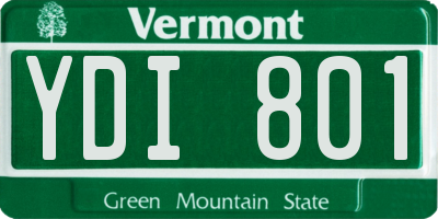 VT license plate YDI801