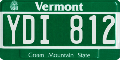 VT license plate YDI812