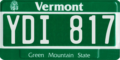 VT license plate YDI817