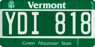 VT license plate YDI818
