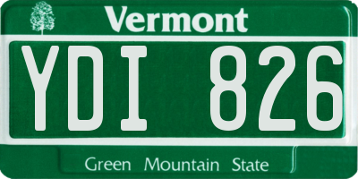 VT license plate YDI826