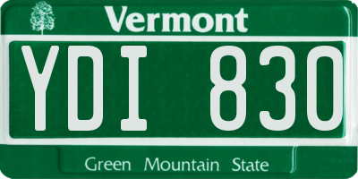 VT license plate YDI830