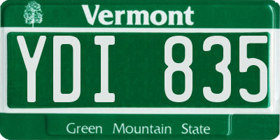 VT license plate YDI835