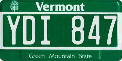 VT license plate YDI847