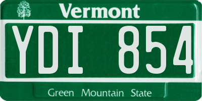 VT license plate YDI854
